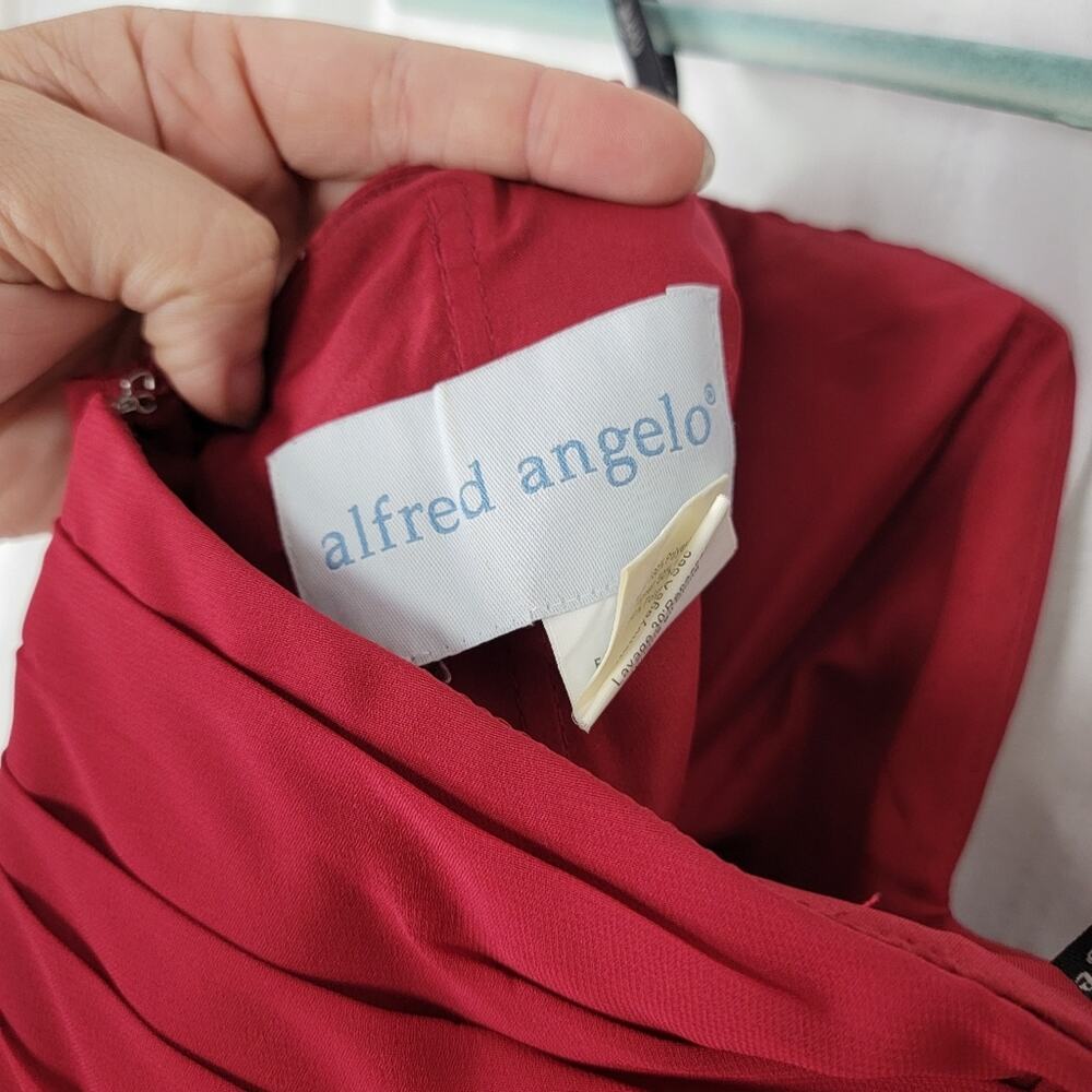 Alfred Angelo Claret Red Strapless Bridesmaid Dress, Sz 2 - Picture 2 of 3